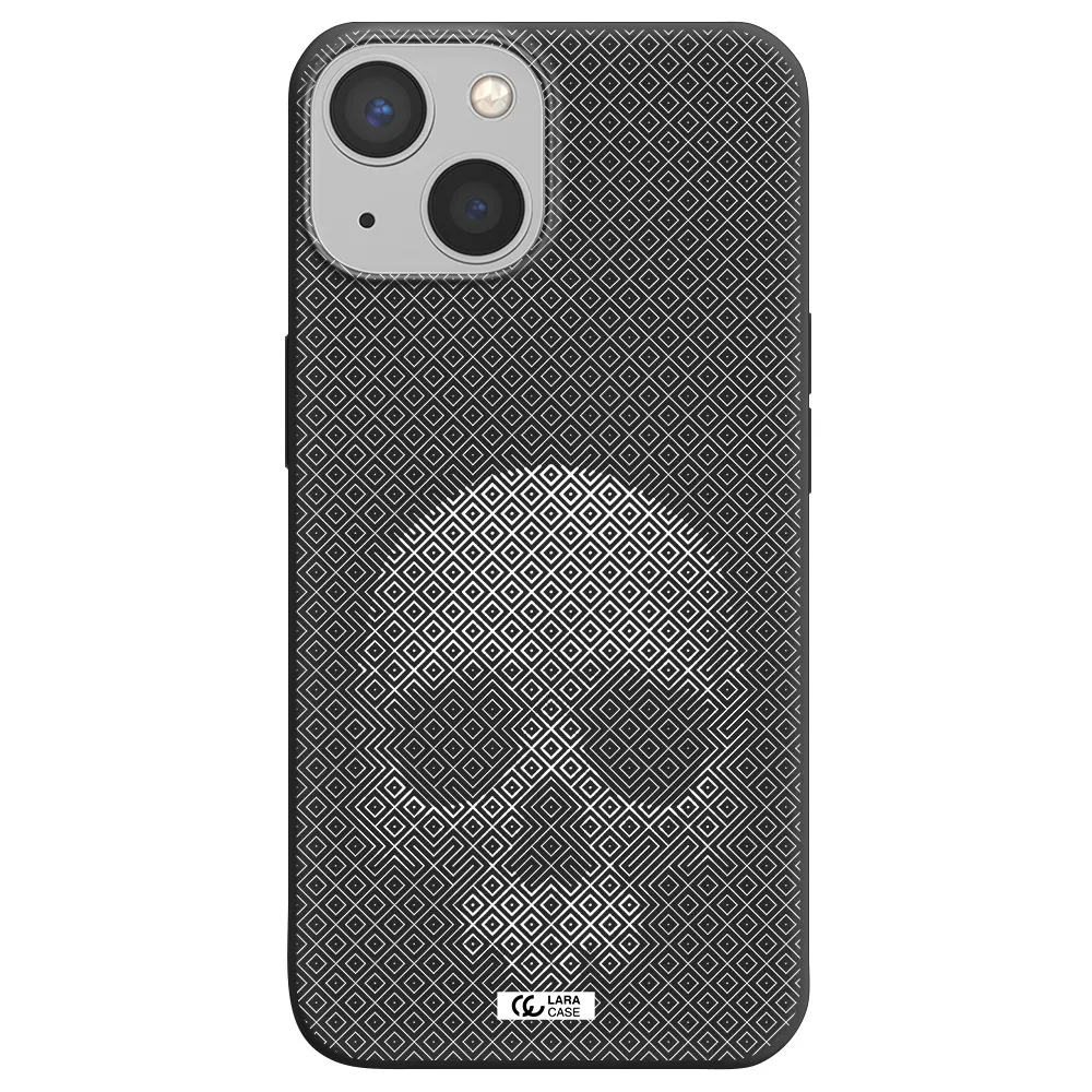 Skull Line Pattern Apple iPhone 13 Silicone black Case