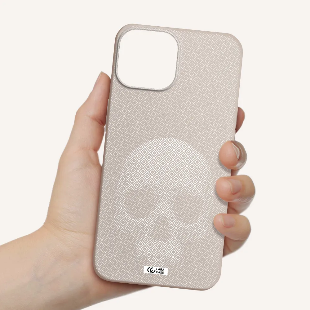 Skull Line Pattern Apple iPhone 13 Silicone Stone Case