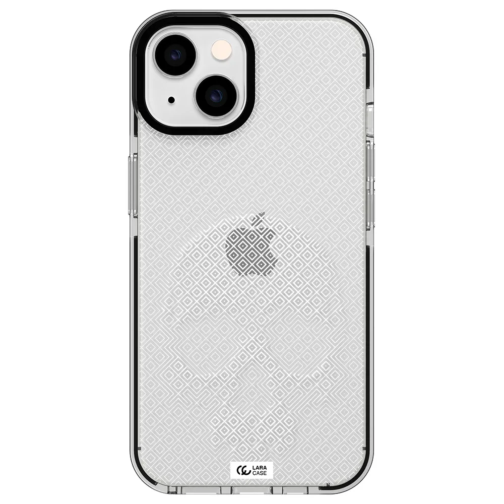 Skull Line Pattern Apple iPhone 14 impact black border Case