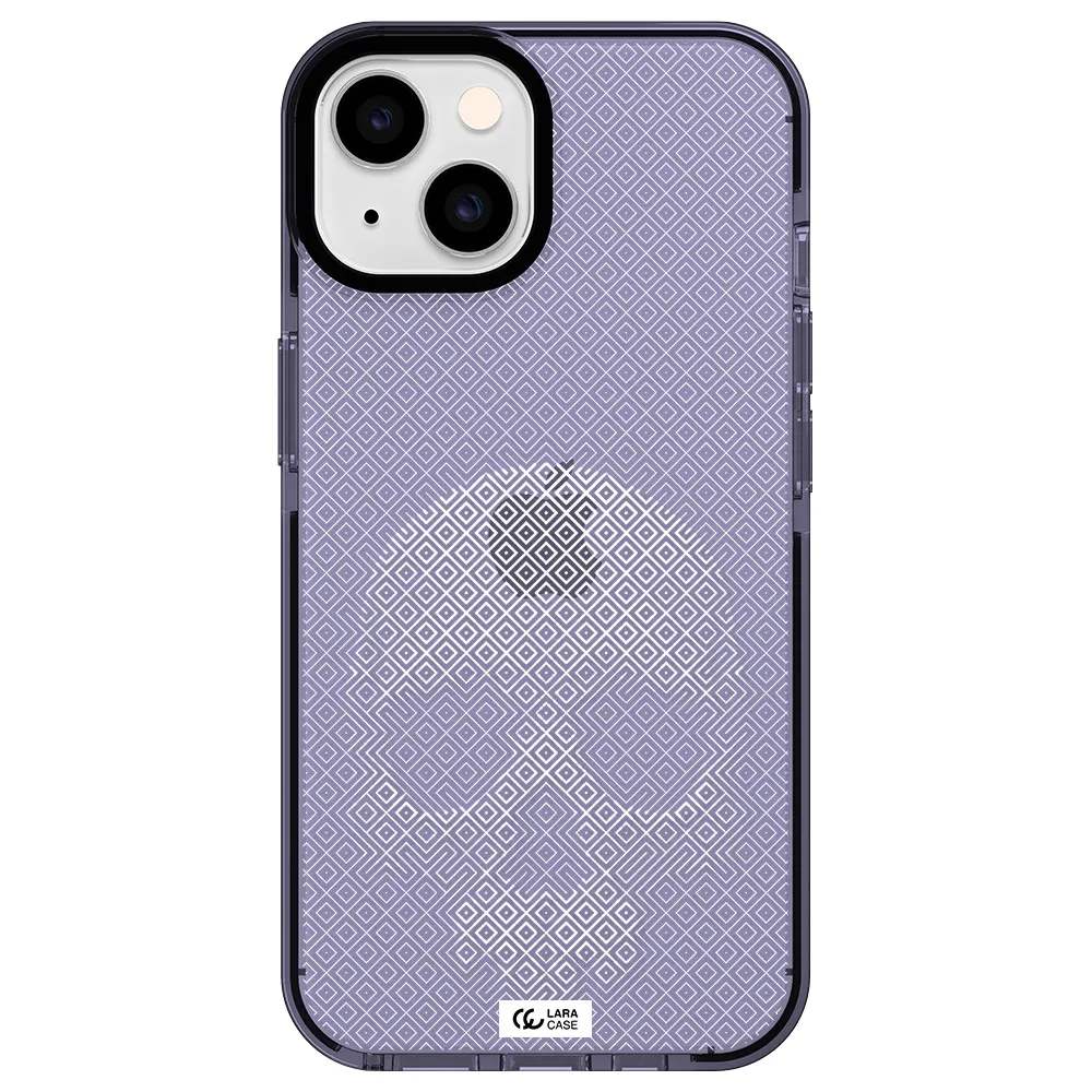 Skull Line Pattern Apple iPhone 14 impact Lilac Case