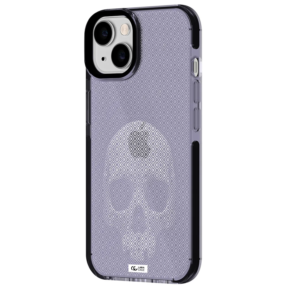 Skull Line Pattern Apple iPhone 14 impact Lilac Case