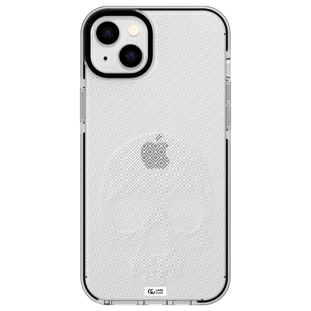 Skull Line Pattern Apple iPhone 14 plus impact black border Case