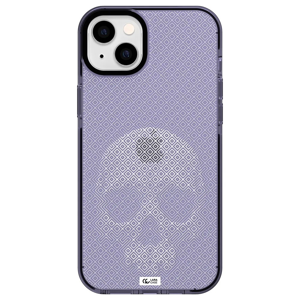 Skull Line Pattern Apple iPhone 14 plus impact Lilac Case