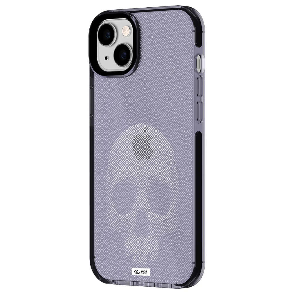 Skull Line Pattern Apple iPhone 14 plus impact Lilac Case