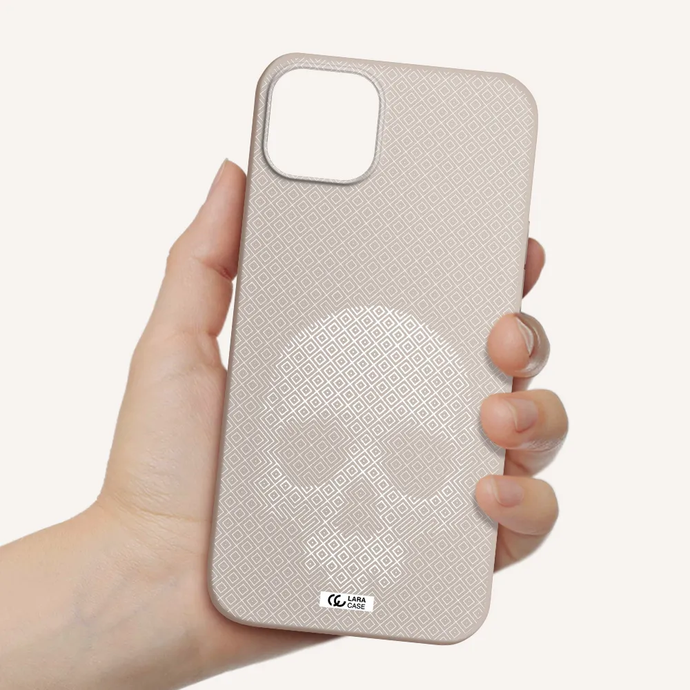 Skull Line Pattern Apple iPhone 14 plus Silicone Stone Case