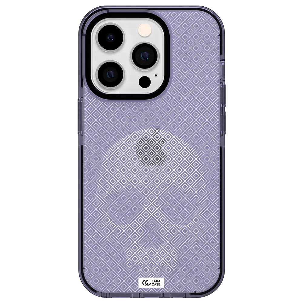 Skull Line Pattern Apple iPhone 14 pro impact Lilac Case