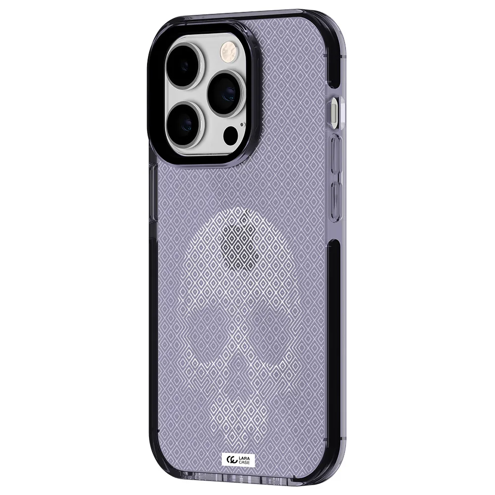 Skull Line Pattern Apple iPhone 14 pro impact Lilac Case