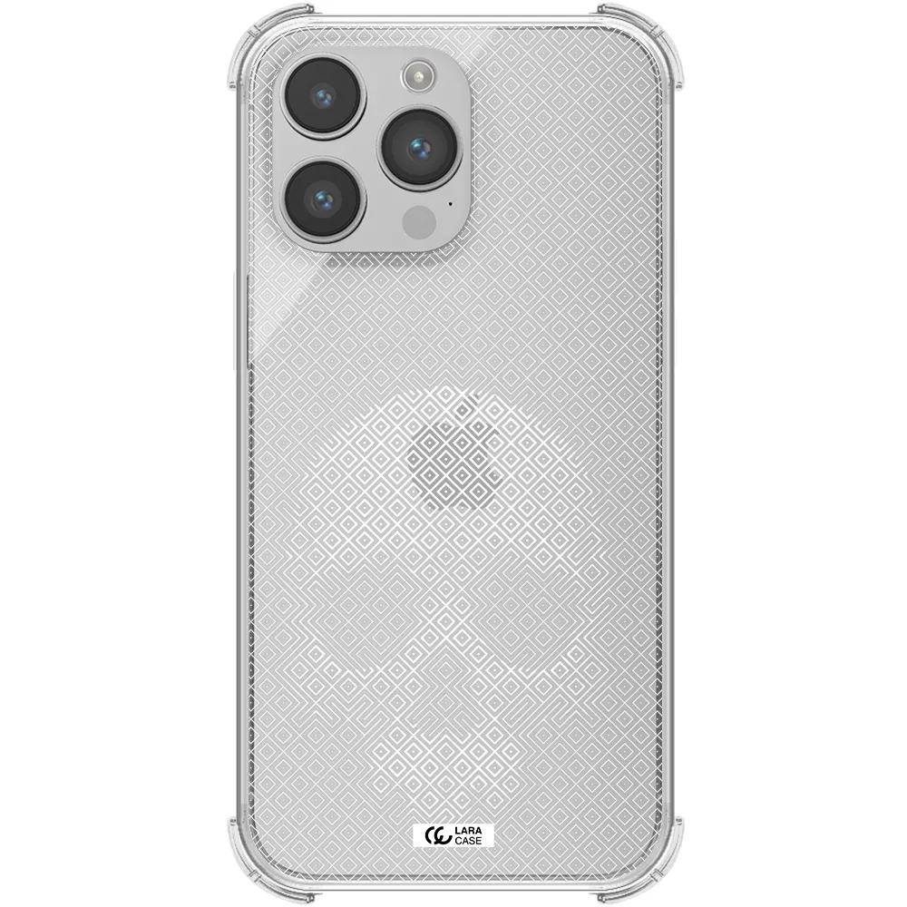 Skull Line Pattern Apple iPhone 14 pro max Clear PC Case