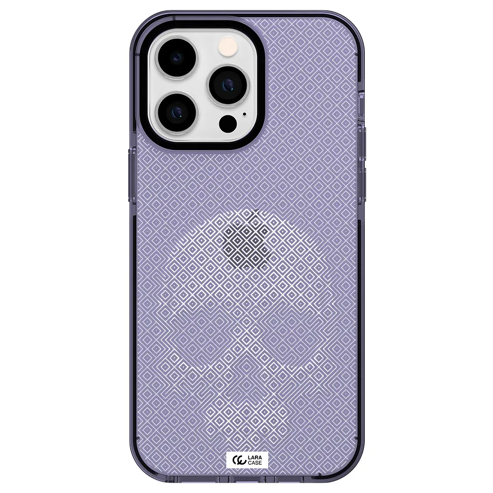 Skull Line Pattern Apple iPhone 14 pro max impact Lilac Case