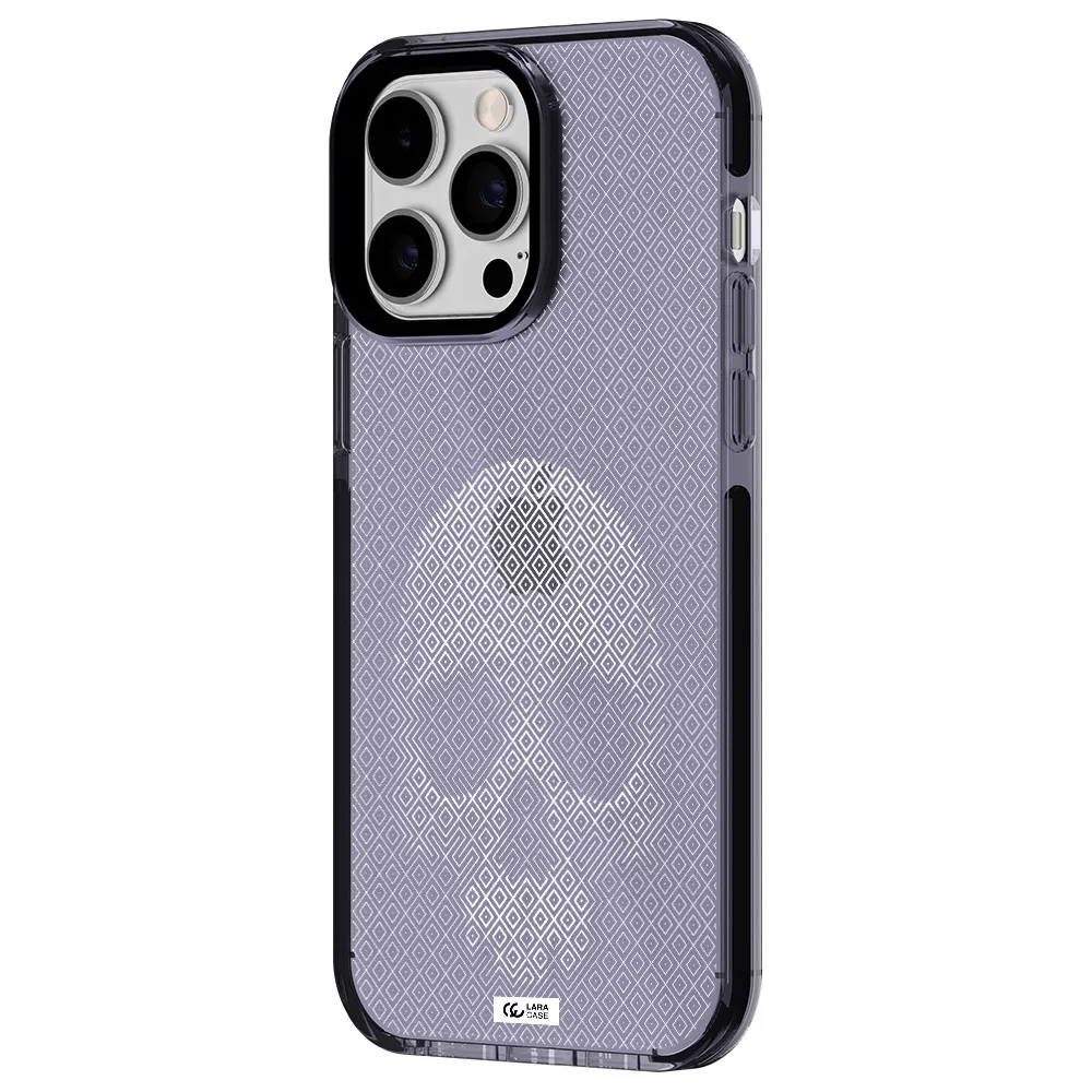 Skull Line Pattern Apple iPhone 14 pro max impact Lilac Case