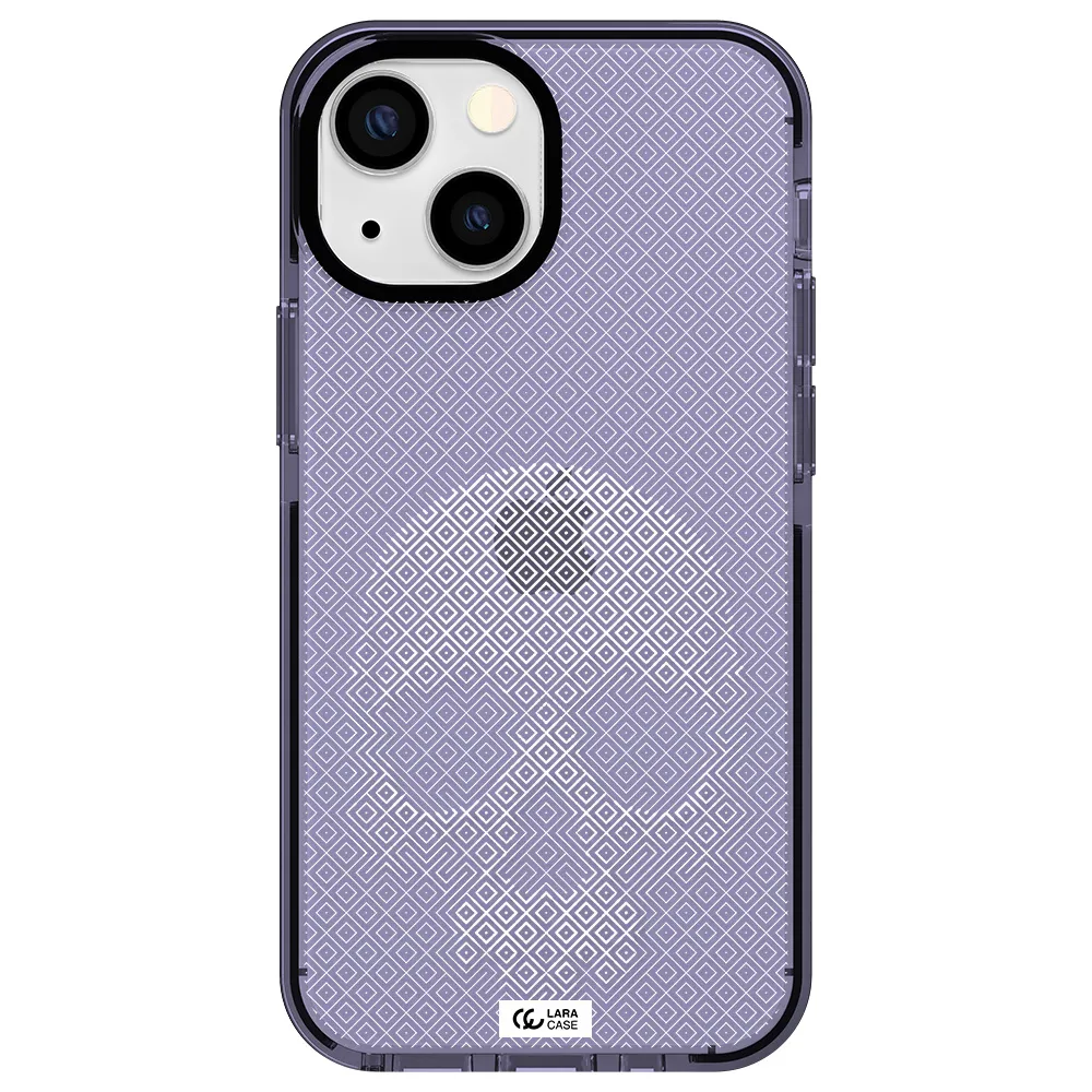 Skull Line Pattern Apple iPhone 15 impact Lilac Case