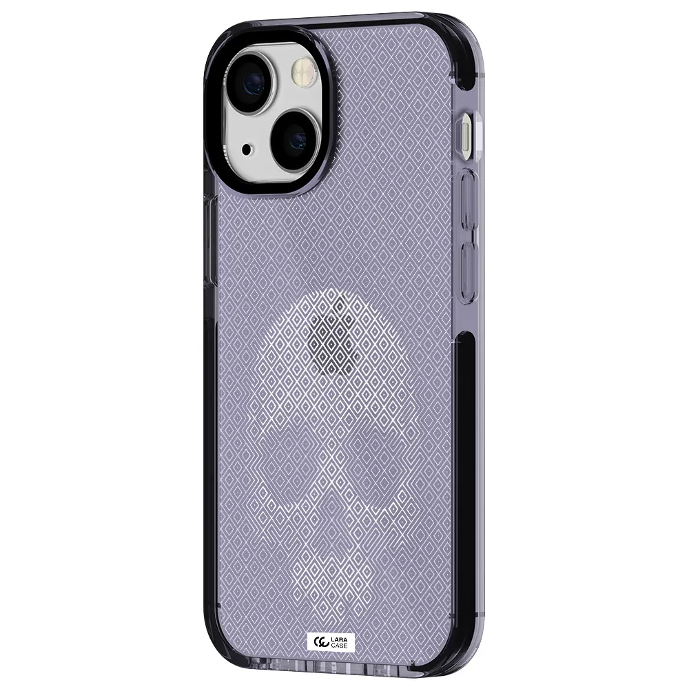 Skull Line Pattern Apple iPhone 15 impact Lilac Case