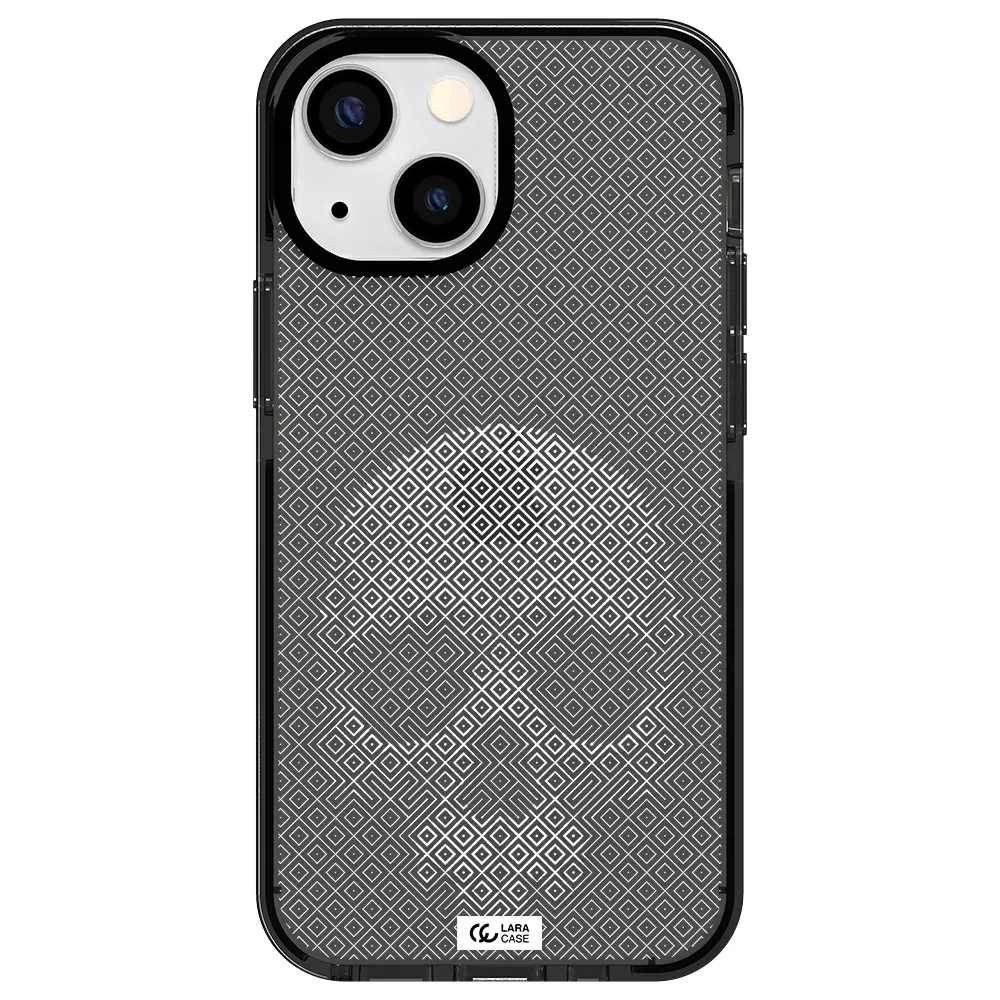 Skull Line Pattern Apple iPhone 15 impact Smoke Black Case