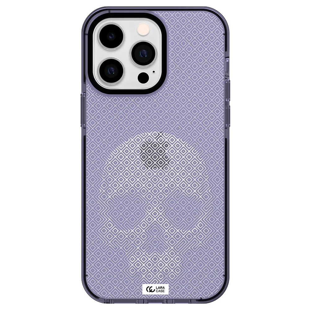 Skull Line Pattern Apple iPhone 15 Pro impact Lilac Case