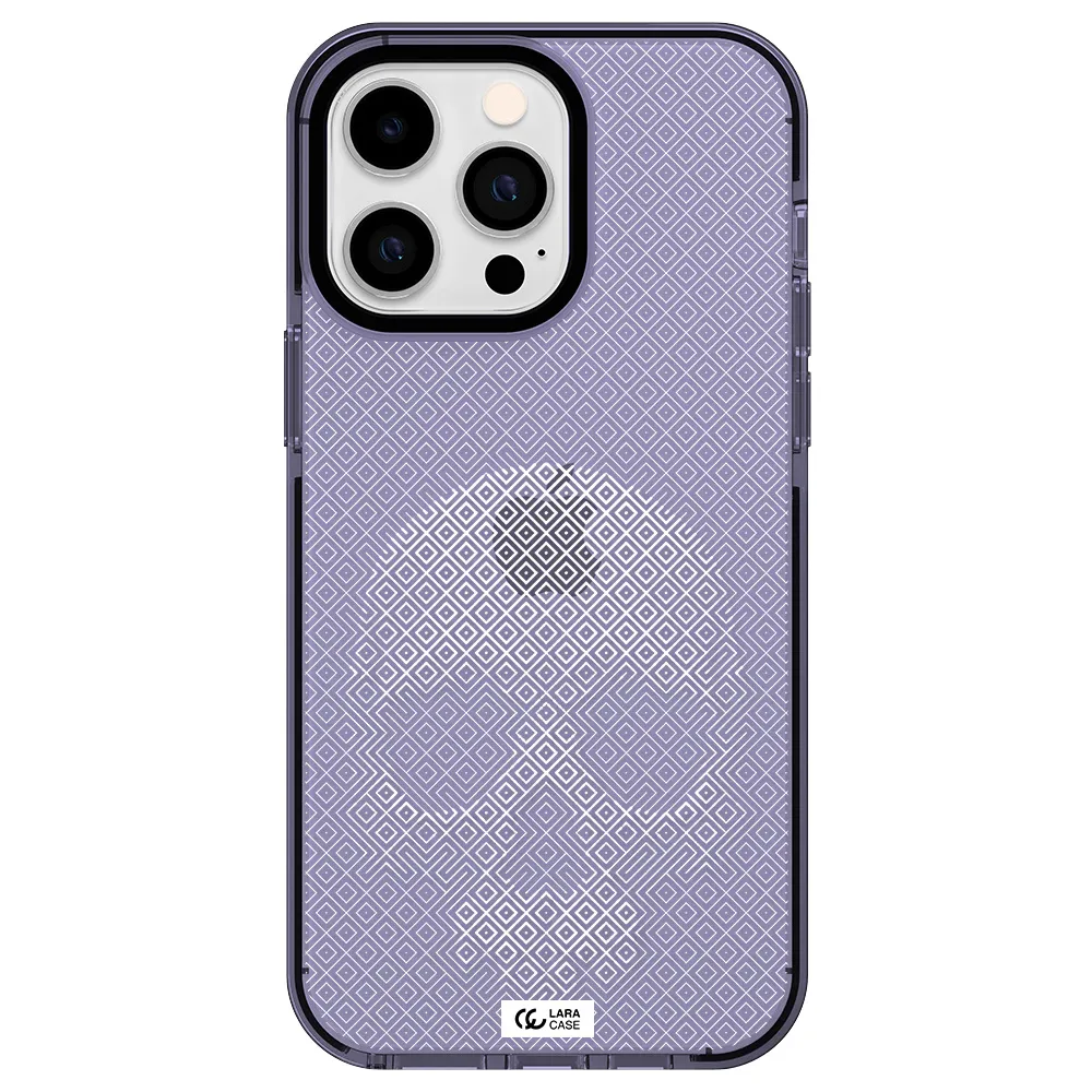 Skull Line Pattern Apple iPhone 15 Pro Max impact Lilac Case