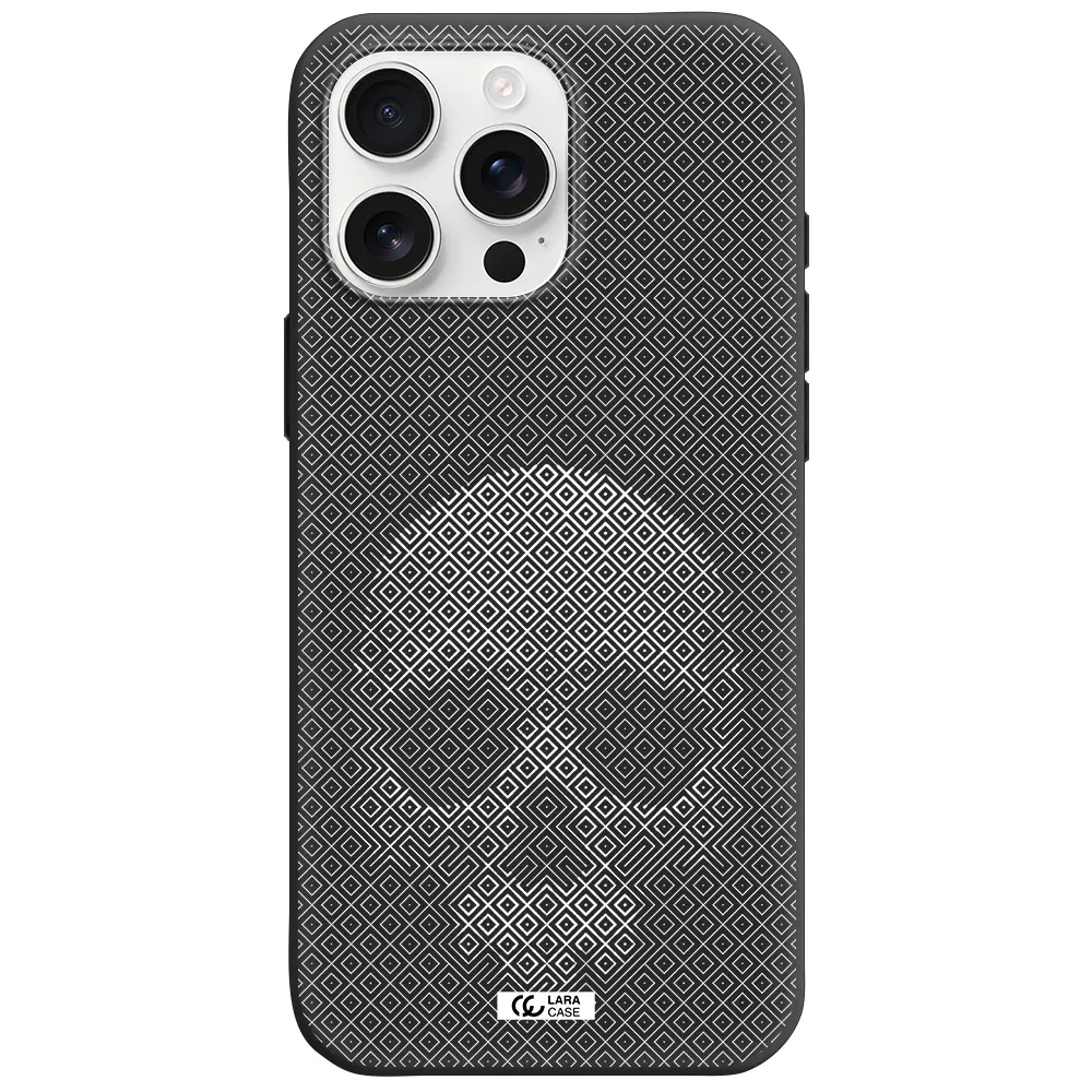 Skull Line Pattern Apple Iphone 16 Pro Max Silicone Black Case