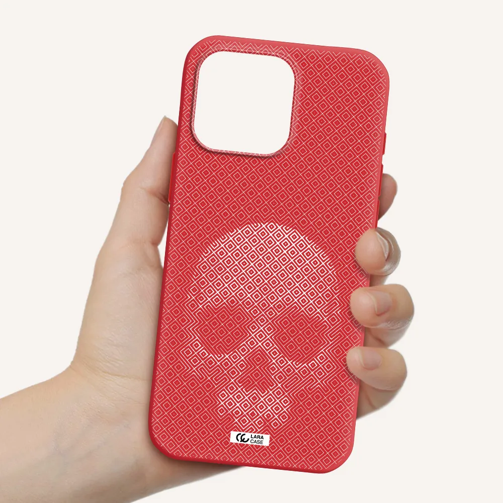 Skull Line Pattern Apple Iphone 16 Pro Max Silicone Stone Case