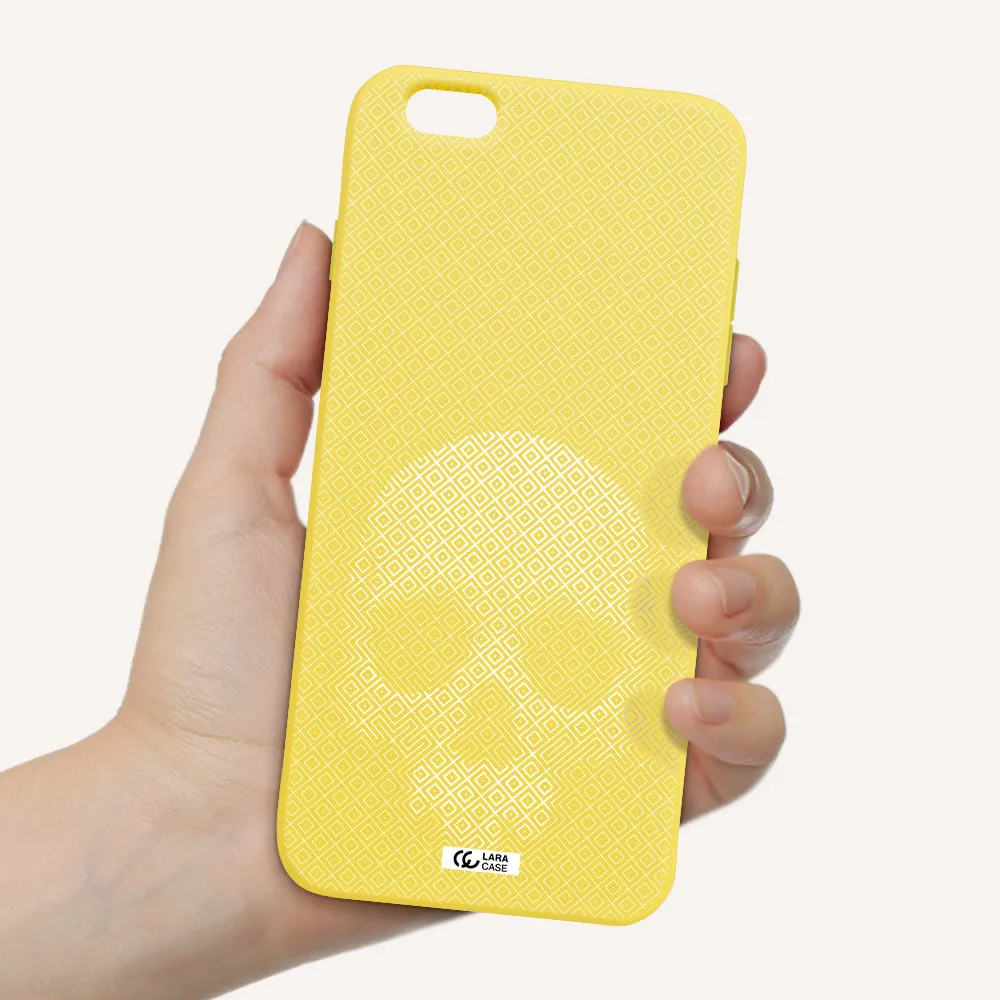 Skull Line Pattern Apple iPhone 6 plus Silicone canary yellow Case