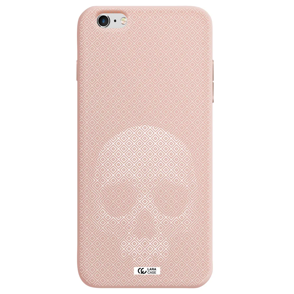 Skull Line Pattern Apple iPhone 6 plus Silicone pastel pink Case