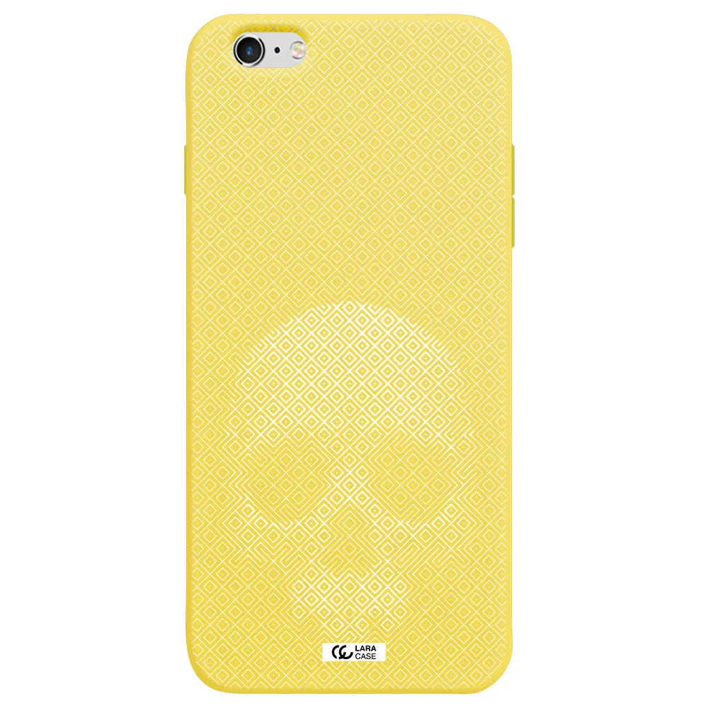 Skull Line Pattern Apple iPhone 6 s plus Silicone canary yellow Case