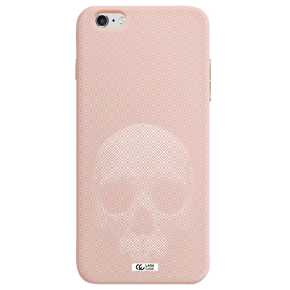Skull Line Pattern Apple iPhone 6 s plus Silicone pastel pink Case