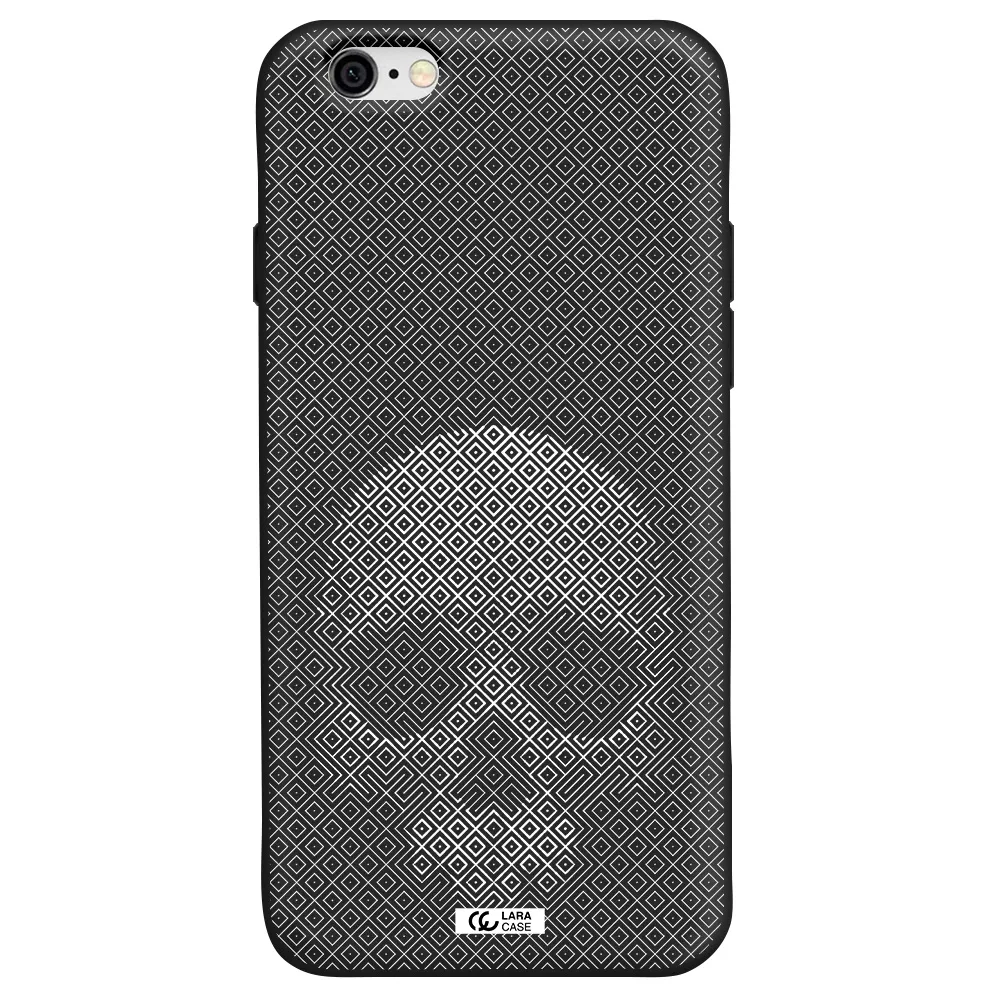 Skull Line Pattern Apple iPhone 6 Silicone black Case