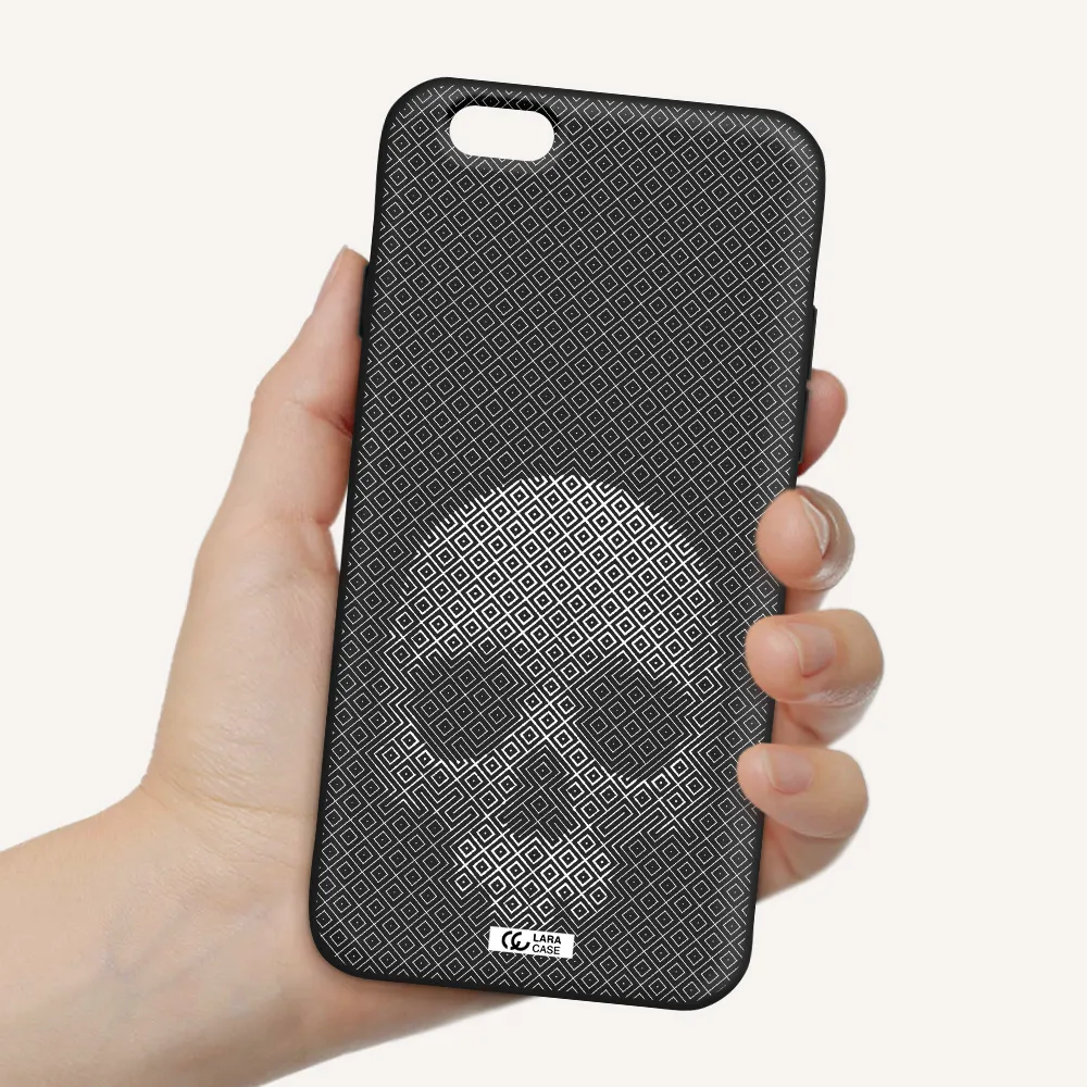 Skull Line Pattern Apple iPhone 6 Silicone black Case