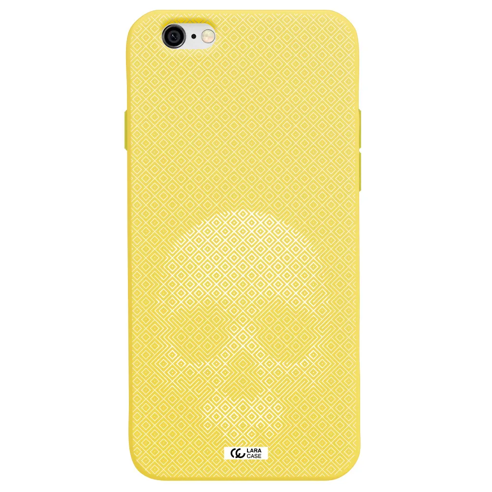 Skull Line Pattern Apple iPhone 6 Silicone canary yellow Case