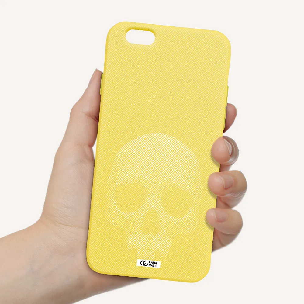 Skull Line Pattern Apple iPhone 6 Silicone canary yellow Case