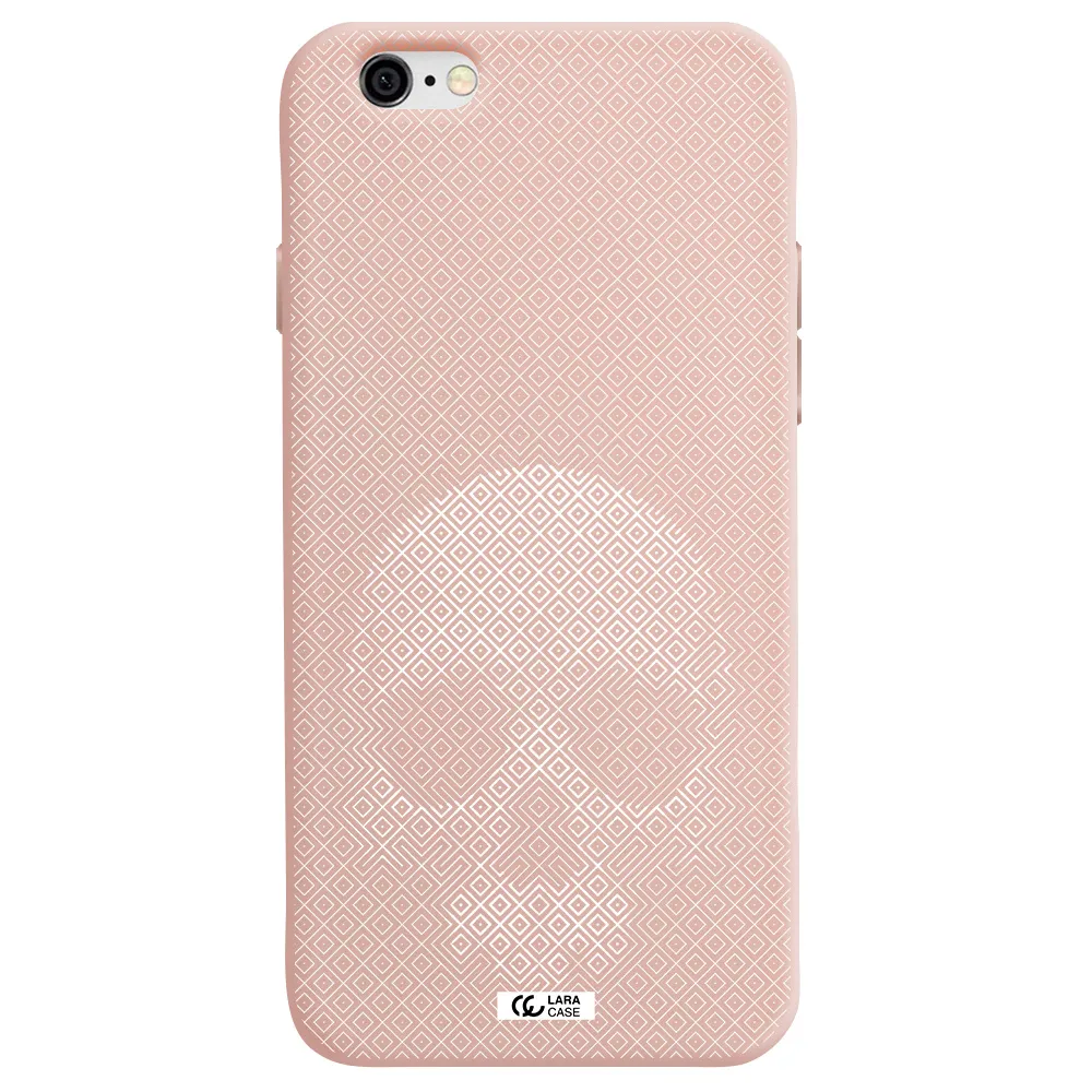 Skull Line Pattern Apple iPhone 6 Silicone pastel pink Case