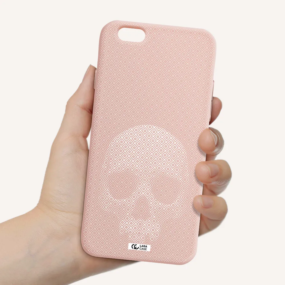 Skull Line Pattern Apple iPhone 6 Silicone pastel pink Case