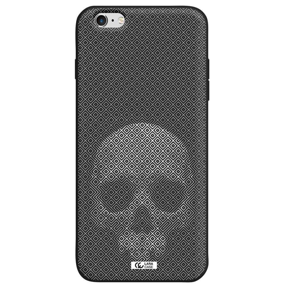 Skull Line Pattern Apple iPhone 6S Silicone black Case