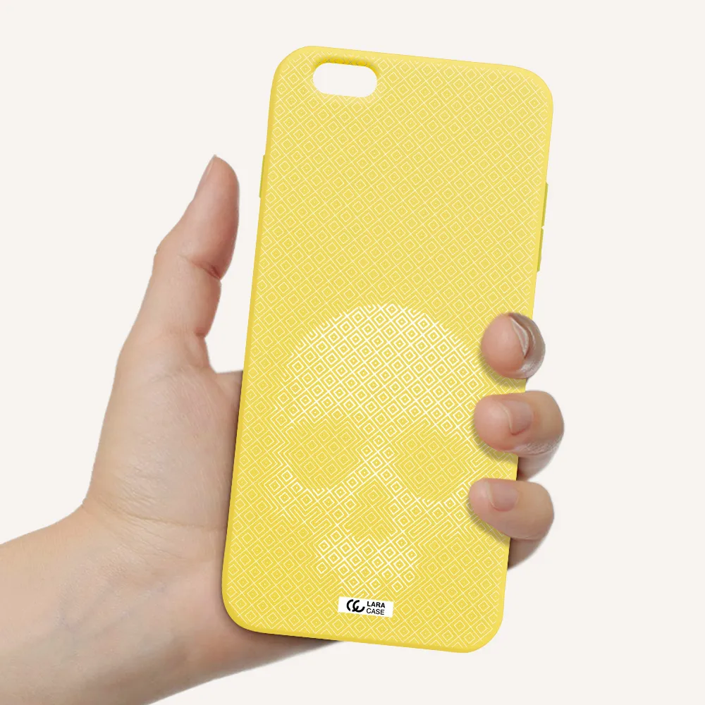 Skull Line Pattern Apple iPhone 6S Silicone canary yellow Case