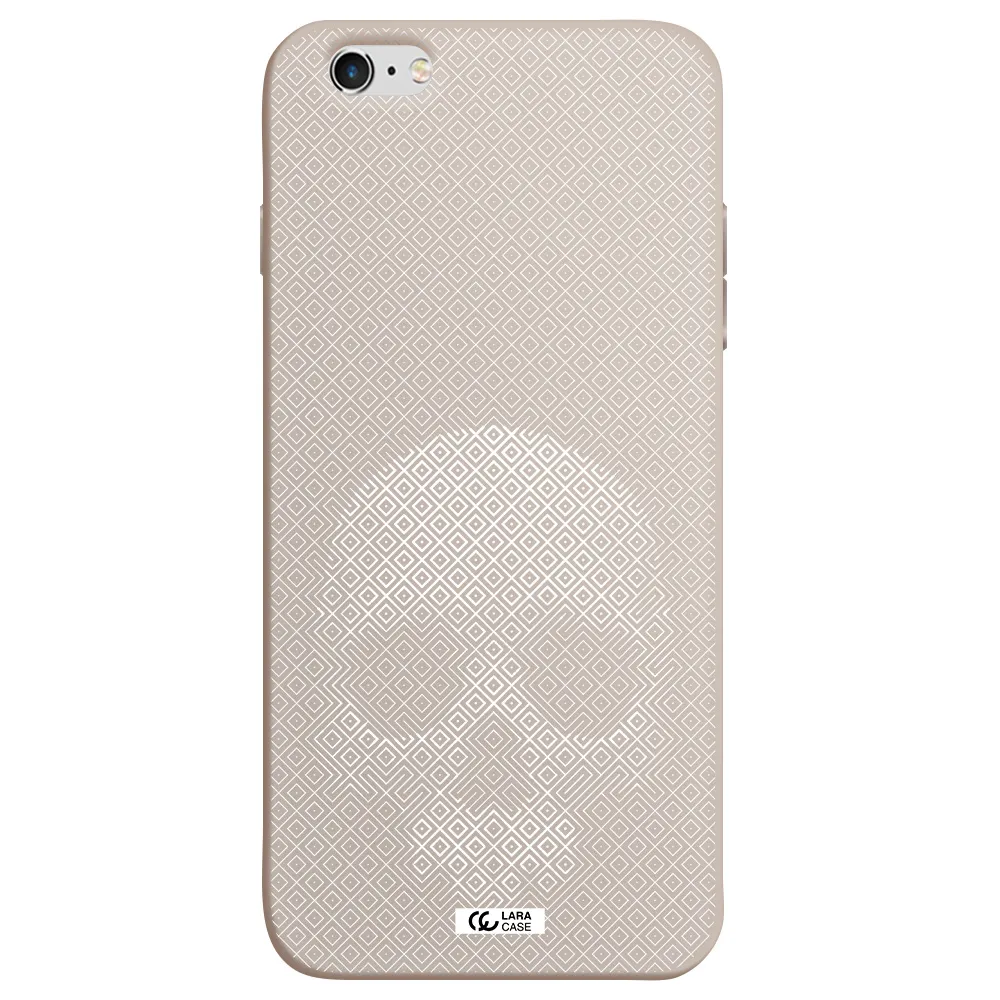 Skull Line Pattern Apple iPhone 6S Silicone Stone Case