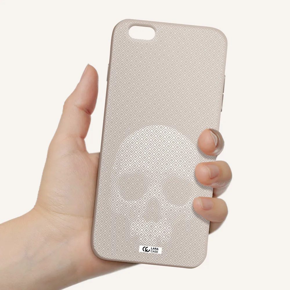 Skull Line Pattern Apple iPhone 6S Silicone Stone Case
