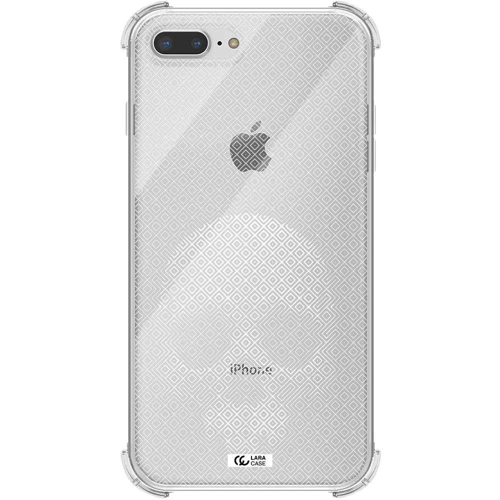 Skull Line Pattern Apple iPhone 7 plus Clear PC Case