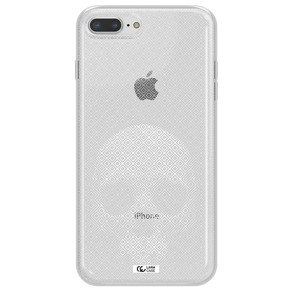 Skull Line Pattern Apple iPhone 7 plus Clear TPU Case