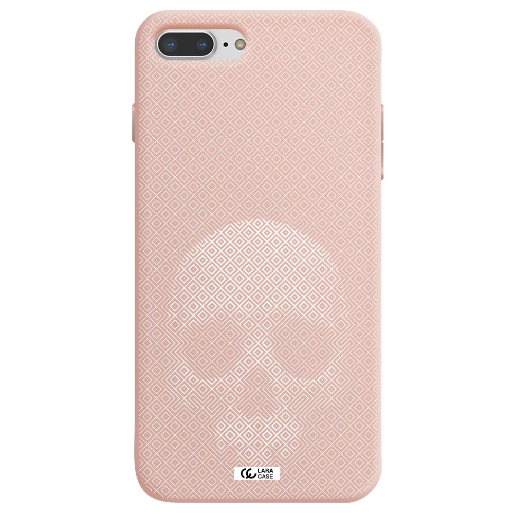 Skull Line Pattern Apple iPhone 7 plus Silicone pastel pink Case