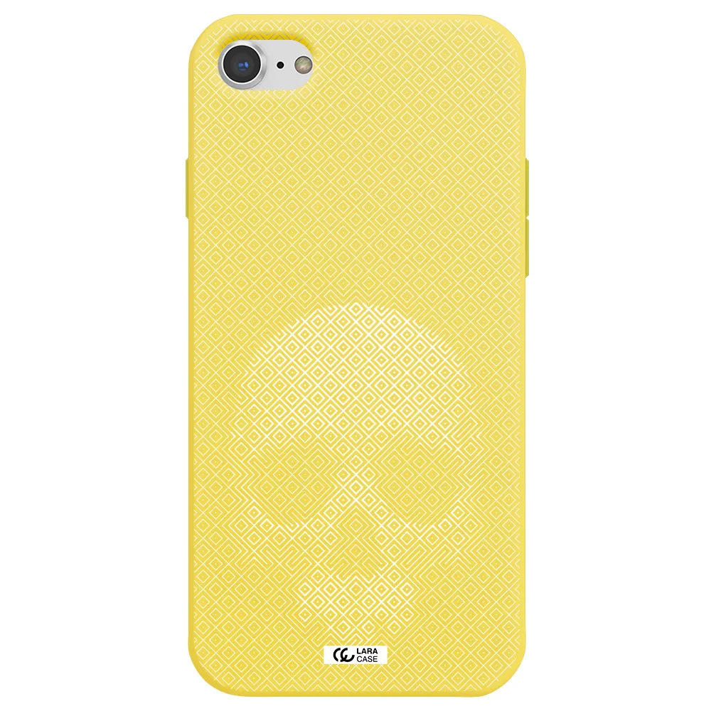 Skull Line Pattern Apple iPhone 7 Silicone canary yellow Case