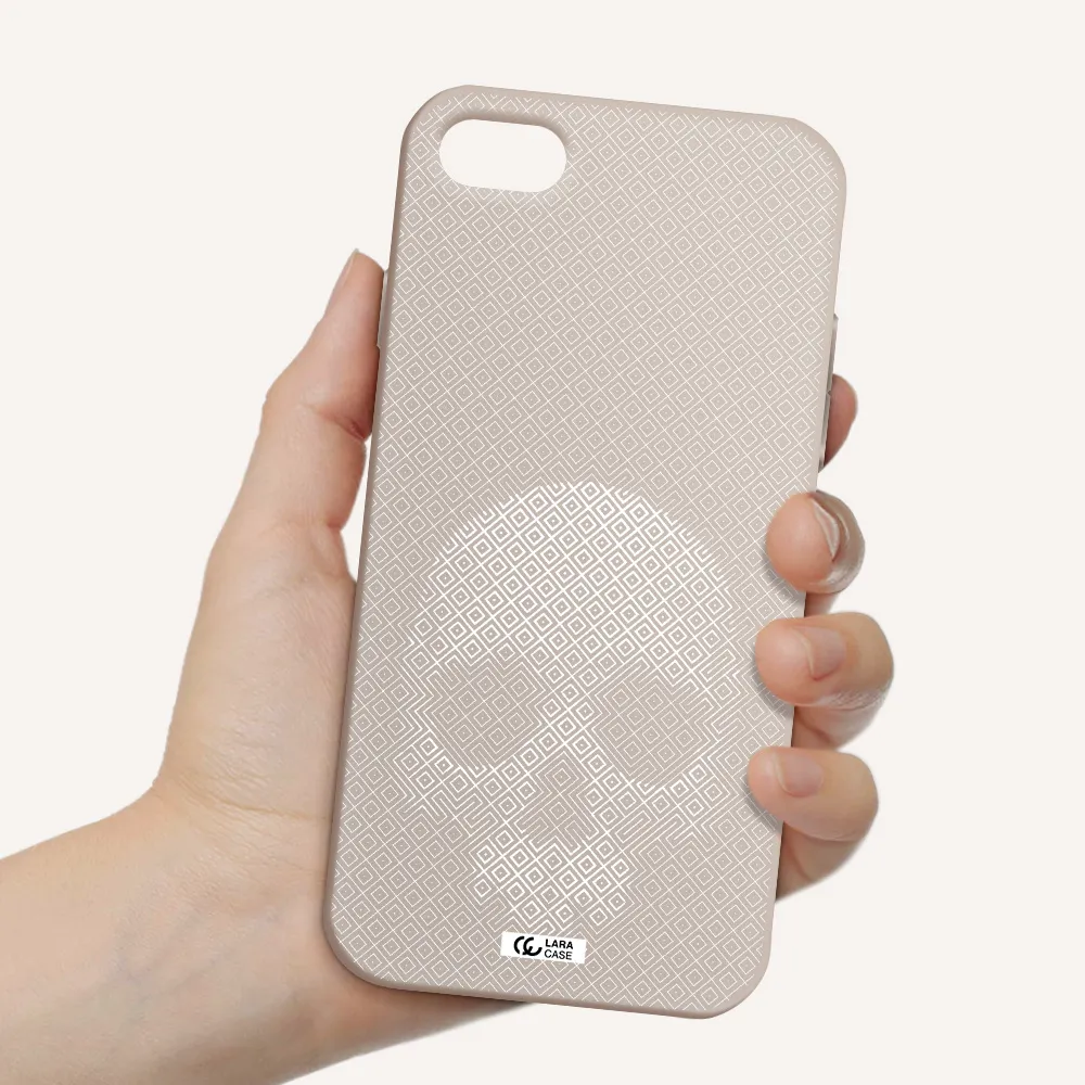 Skull Line Pattern Apple iPhone 7 Silicone Stone Case