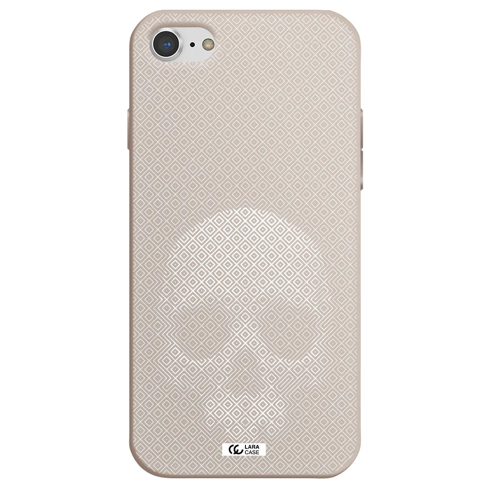 Skull Line Pattern Apple iPhone 8 Silicone Stone Case