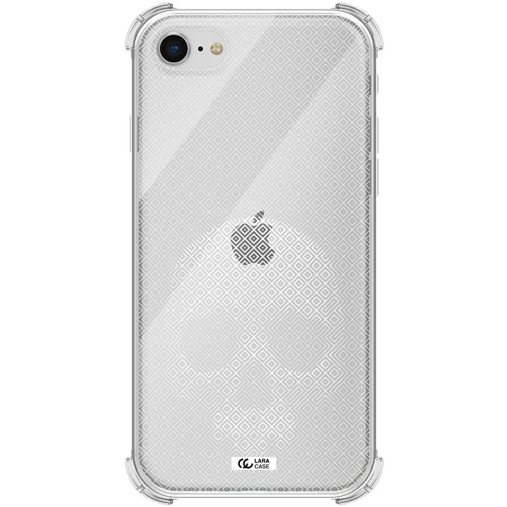 Skull Line Pattern Apple iPhone se 2020 Clear PC Case