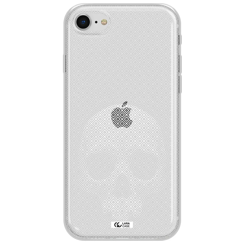Skull Line Pattern Apple Iphone Se 2020 Clear Tpu Case
