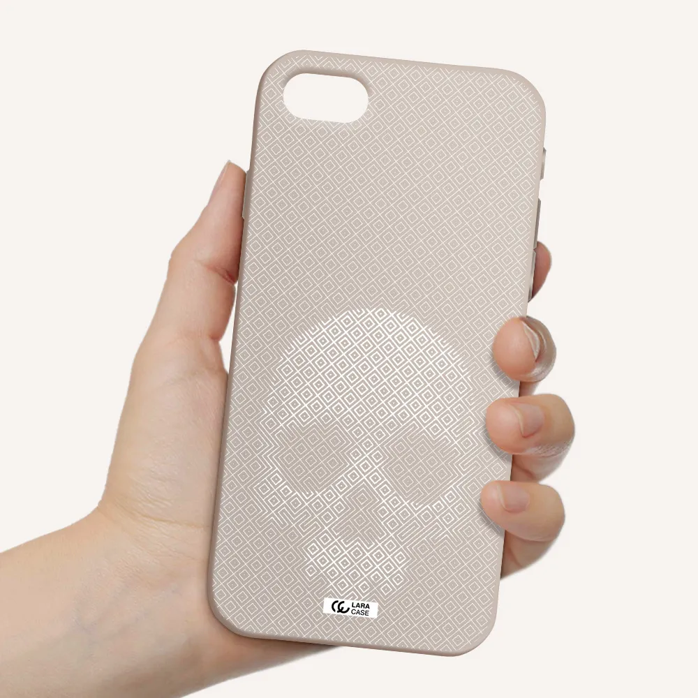 Skull Line Pattern Apple iPhone se 2020 Silicone Stone Case