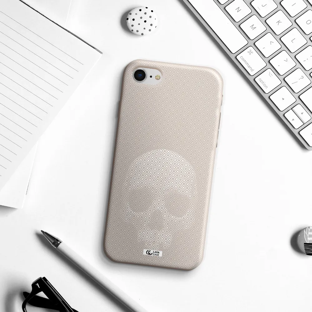 Skull Line Pattern Apple iPhone se 2020 Silicone Stone Case