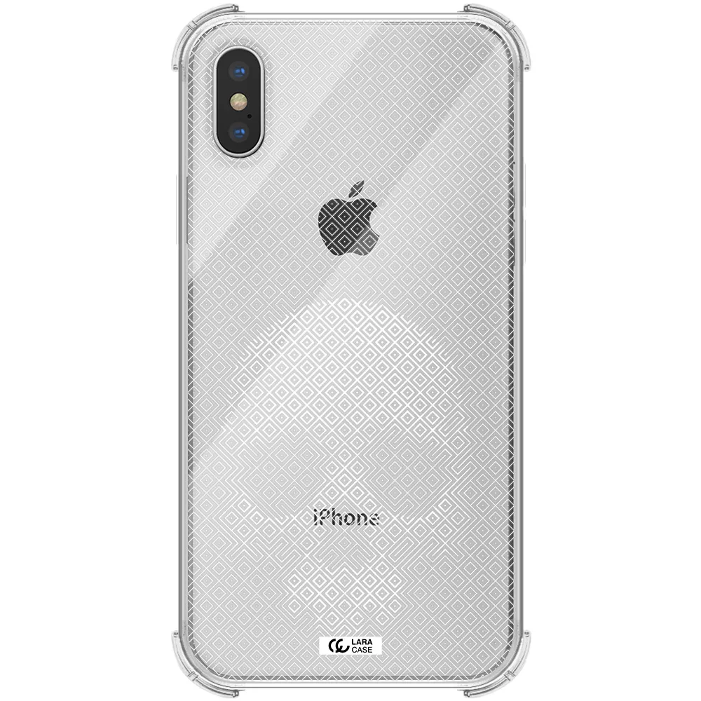 Skull Line Pattern Apple iPhone X Clear PC Case