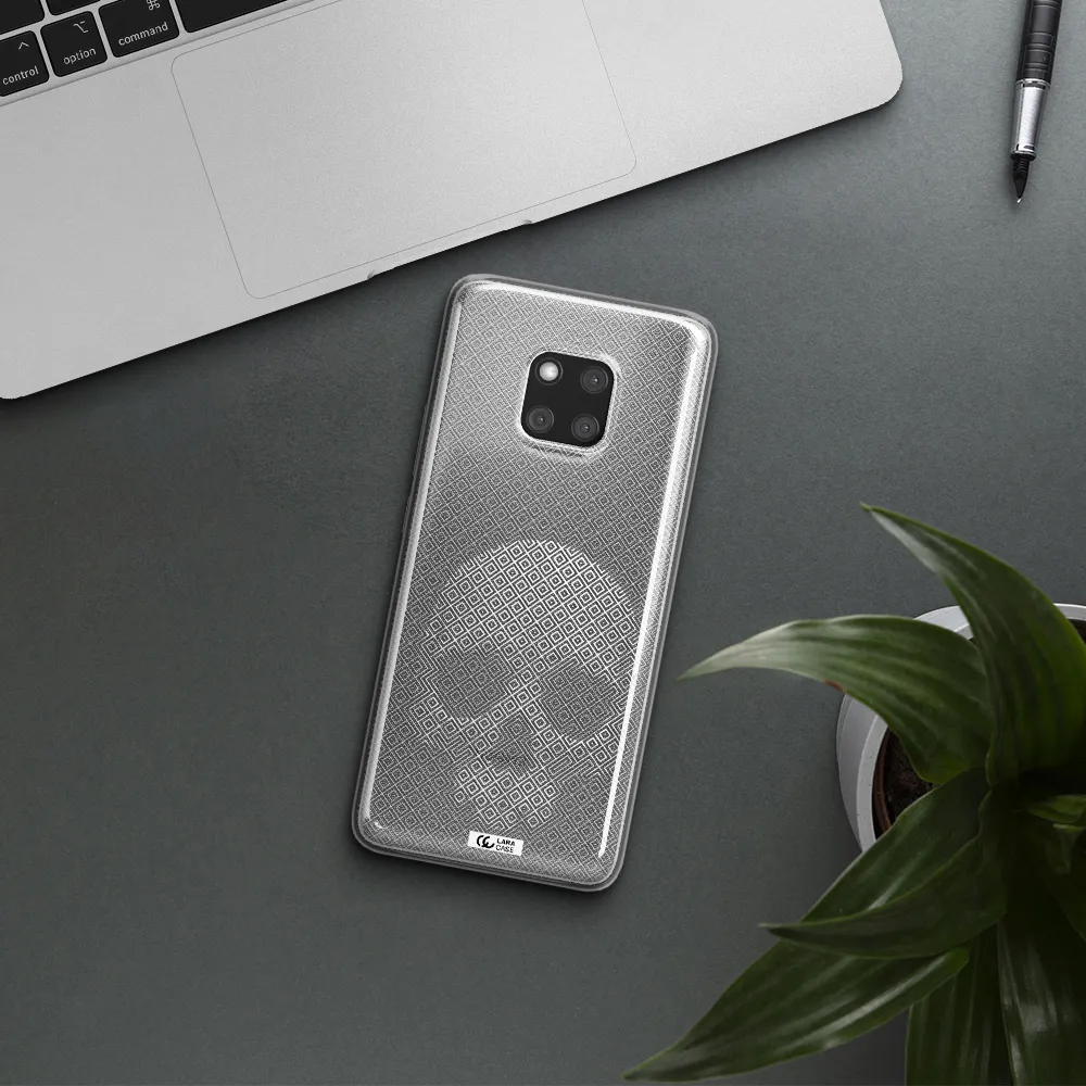 Skull Line Pattern Huawei Mate 20 Pro Clear TPU Case