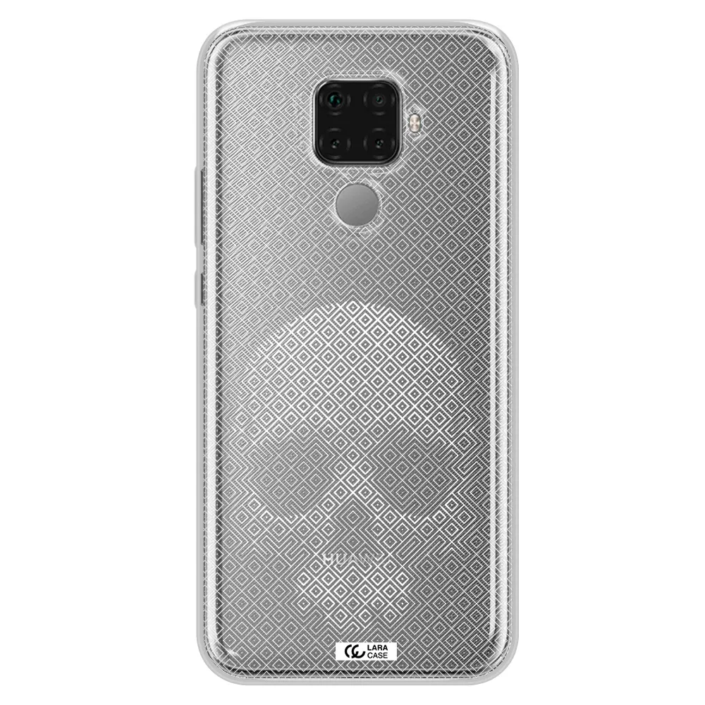 Skull Line Pattern Huawei Mate 30 Lite Clear TPU Case