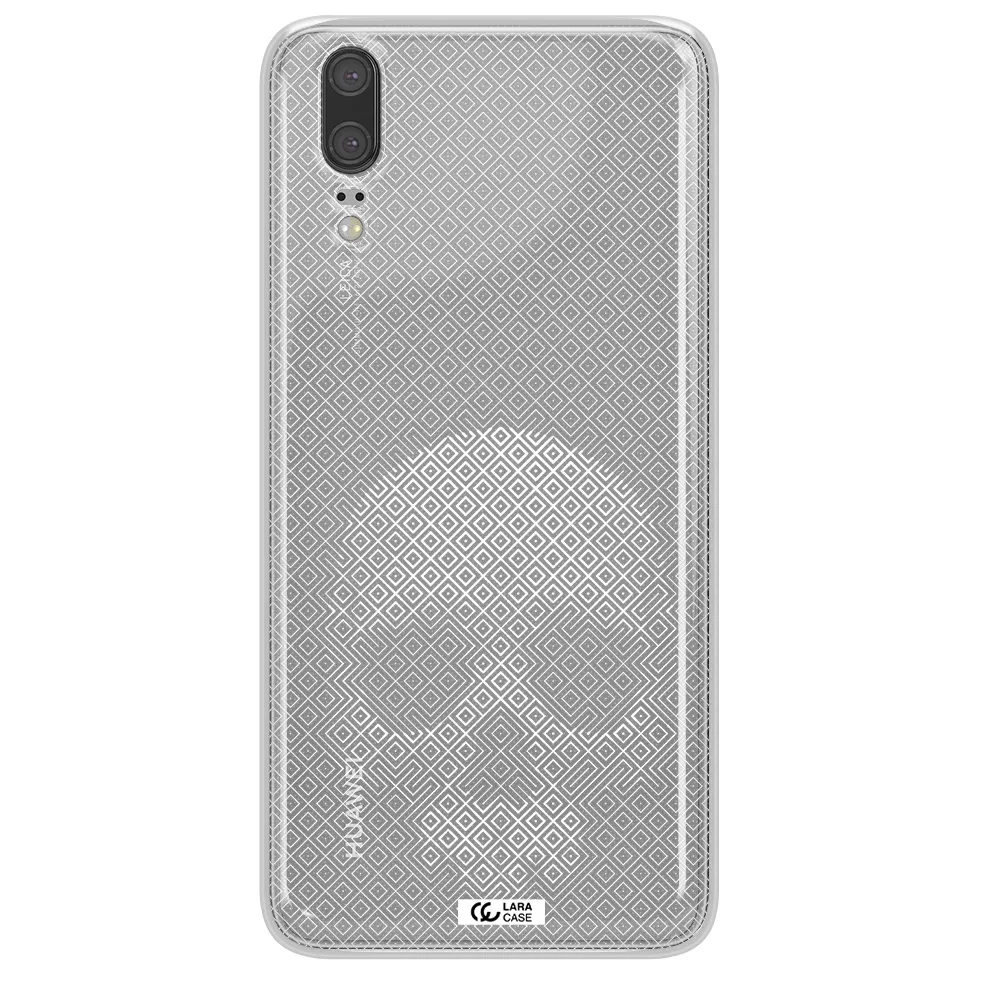 Skull Line Pattern Huawei P20 Clear TPU Case