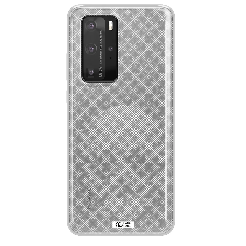 Skull Line Pattern Huawei P40 Pro Clear TPU Case